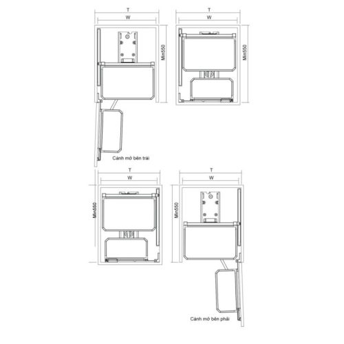 Chi tiết tủ đồ khô cánh mở Grandx Titanium XPR.600T