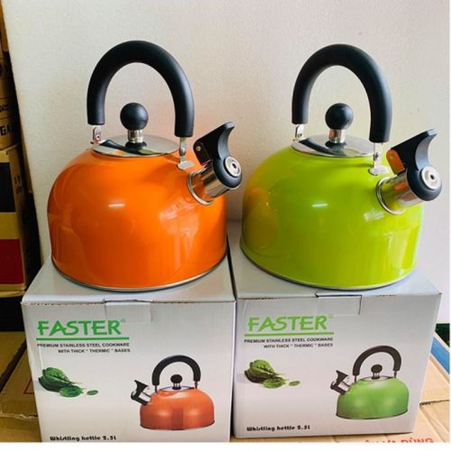 Ấm nước từ Faster 2.5L cam, xanh 4 dong goi am nuoc tu faster 2 5l cam xanh