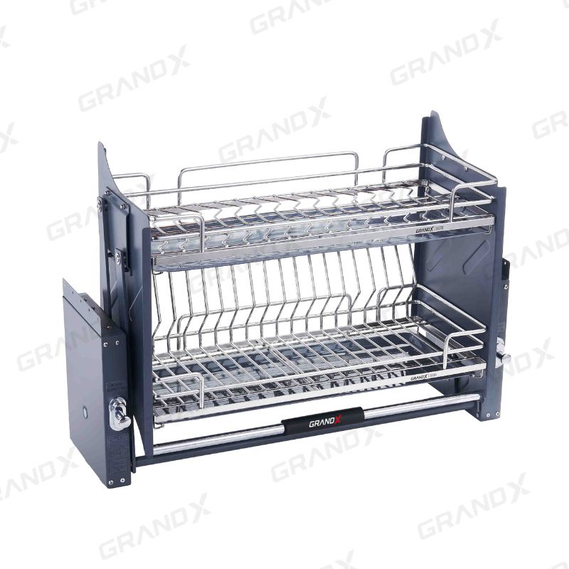 Giá bát đĩa nâng hạ nan Oval SUS304 Grandx XL.80M2 Giá bát đĩa nâng hạ nan Oval SUS304 Grandx XL.80M2