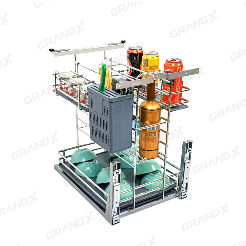 Giá dao thớt gia vị nan oval GrandX XK.30M2 Giá dao thớt gia vị nan oval GrandX XK.30M2