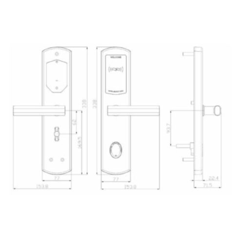 Khóa điện tử Hyundai HY-HL04 Black 3 Kích thước khóa điện tử Hyundai HY-HL04 Black