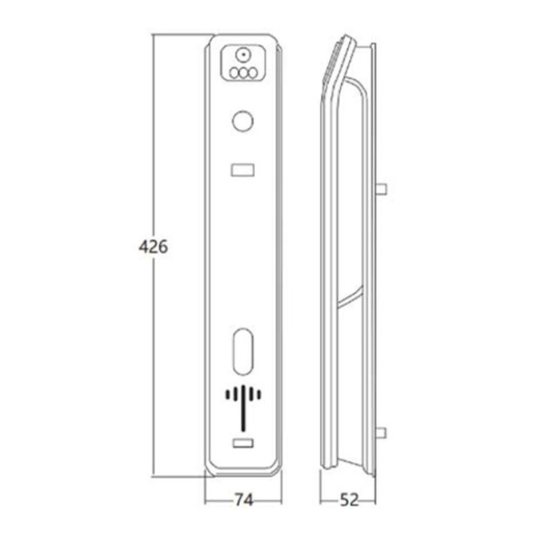 Kích thước khóa điện tử Hyundai HY-SLA808F Black Kích thước khóa điện tử Hyundai HY-SLA808F Black