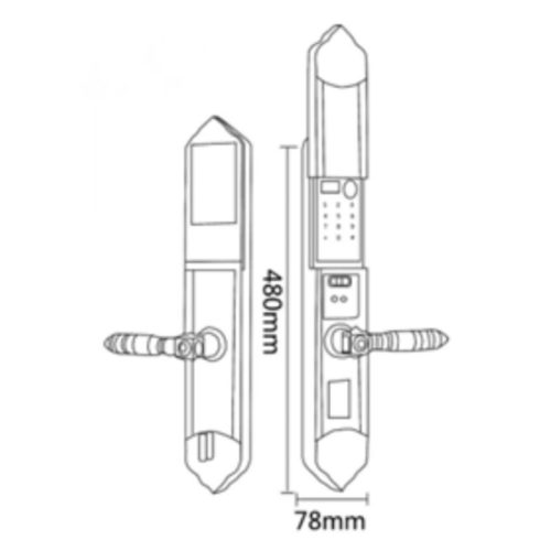 Kích thước khóa điện tử Hyundai HY-SLC8817 BRONZE