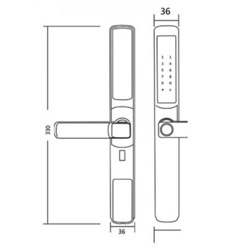 Khóa điện tử Hyundai HY-SLS003 Black 3 Kích thước khóa điện tử Hyundai HY-SLS003 Black