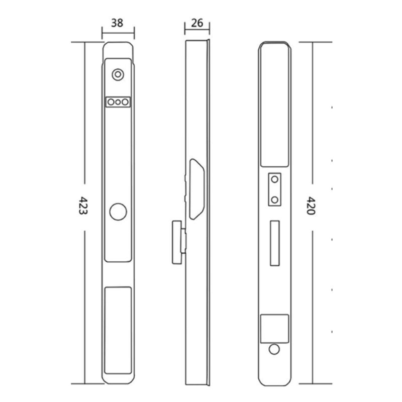 Kích thước khóa điện tử Hyundai HY-SLS005 Black Kích thước khóa điện tử Hyundai HY-SLS005 Black
