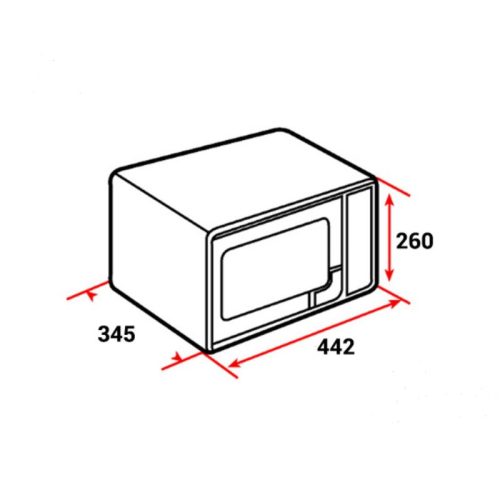 Kích thước lò vi sóng Bosch FEL023MS2 độc lập