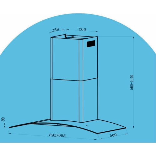 kich thuoc may hut mui kinh cong tomate tom 3159b‐t9