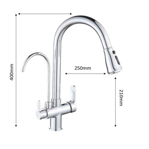 Vòi rửa chén bát Henry HR-V8012 White 3 kich thuoc voi rua chen bat henry hr v8012 white