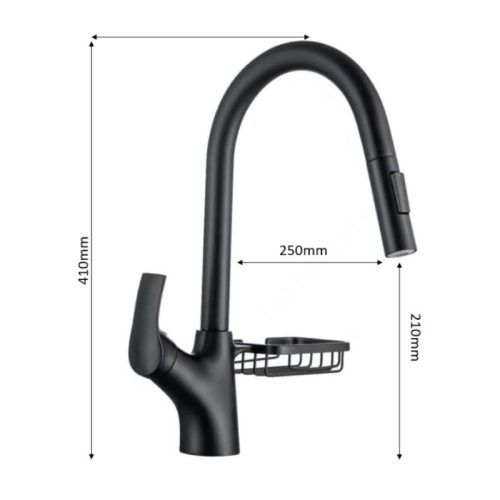 Vòi rửa chén bát Henry HR-V8870 Black 3 kich thuoc voi rua chen bat henry hr v8870 black