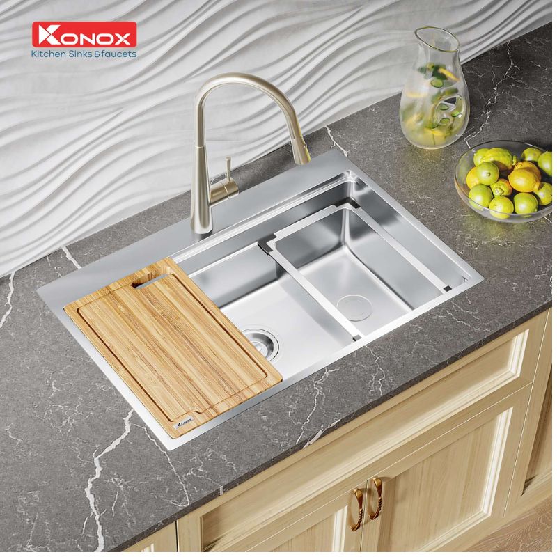 Ảnh chậu rửa bát Konox KN7650TS Ảnh chậu rửa bát Konox KN7650TS