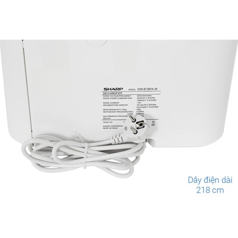 Dây điện máy lọc không khí và hút ẩm Sharp DW-E16FA-W Dây điện máy lọc không khí và hút ẩm Sharp DW-E16FA-W