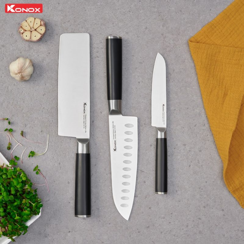 Hình ảnh bộ dao làm bếp 3 món Konox Alder Set Hình ảnh bộ dao làm bếp 3 món Konox Alder Set