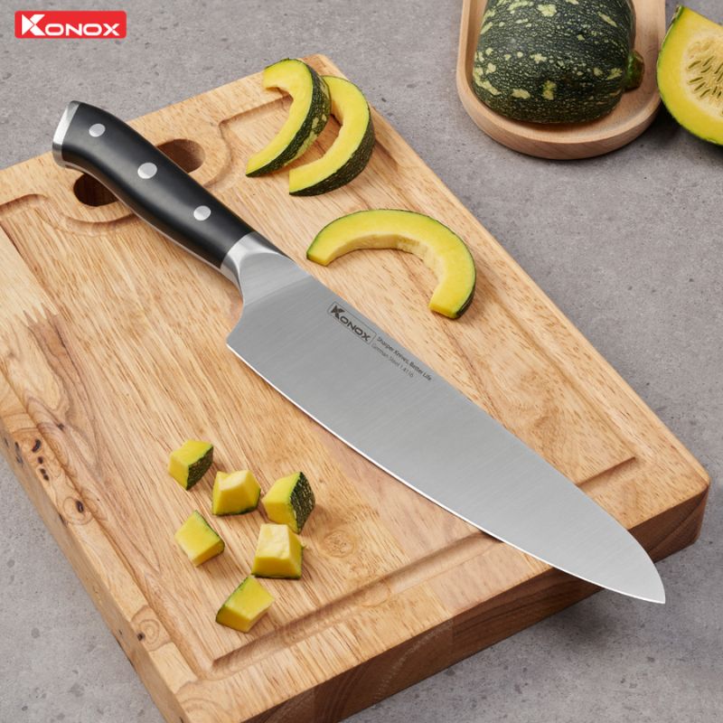 Hình ảnh dao đầu bếp thép Đức Konox Emmitt Series 8″ Chef Knife Hình ảnh dao đầu bếp thép Đức Konox Emmitt Series 8″ Chef Knife