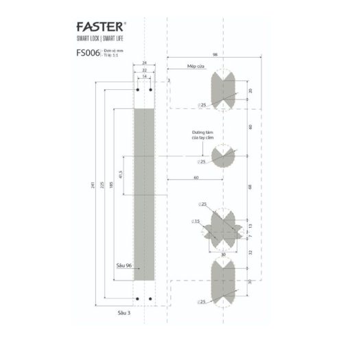 Khóa thông minh Faster FS006BG 5 kich thuoc khoa thong minh faster fs006bg
