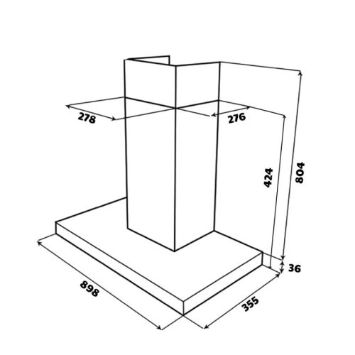 Máy hút mùi áp tường GrandX GX H90T78G 3 kich thuoc may hut mui ap tuong grandx gx h90t78g