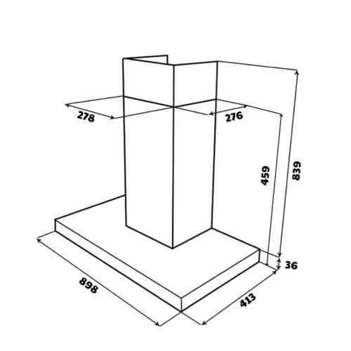 Máy hút mùi áp tường GrandX GX H90T81B 3 kich thuoc may hut mui ap tuong grandx gx h90t81b