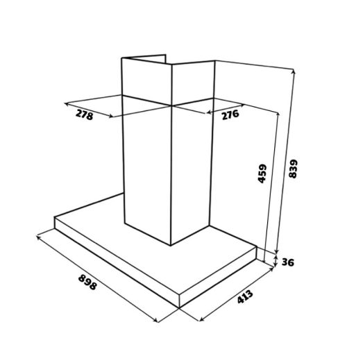 Máy hút mùi áp tường GrandX GX H90T81G 3 kich thuoc may hut mui ap tuong grandx gx h90t81g