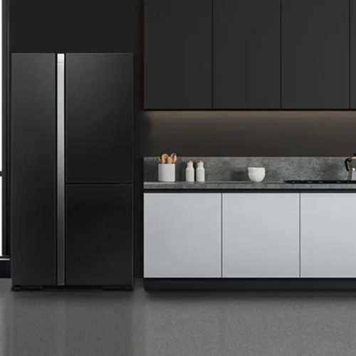 Tủ lạnh 3 cánh side by side 590 lít Hitachi M800PGV0 GBK 4 anh thuc te tu lanh 3 canh side by side 590 lit hitachi m800pgv0 gbk