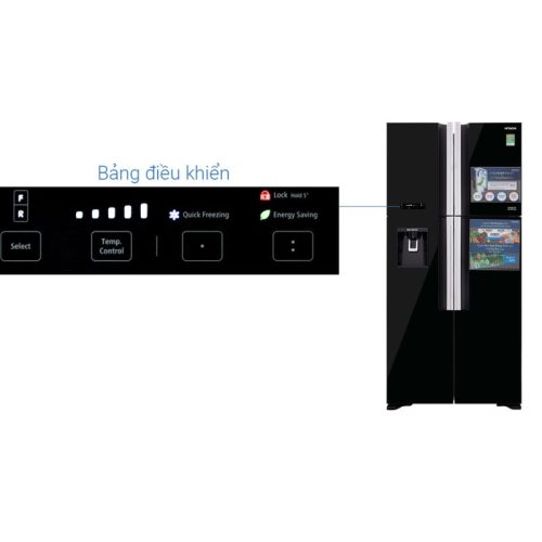 Tủ lạnh 4 cánh Inverter 540 lít Hitachi FW690PGV7 GBK 5 bang dieu khien tu lanh 4 canh inverter 540 lit hitachi fw690pgv7 gbk