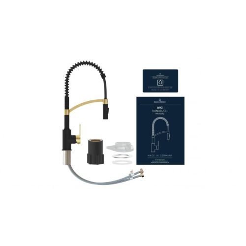 Vòi rửa bát Wasserwerk WK 3 black/matt gold, with spiral spring 700558 4 chi tiet voi rua bat wasserwerk wk 3 black matt gold with spiral spring 700558