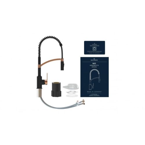 Vòi rửa bát Wasserwerk WK 3 black/rose gold with spiral spring 700557 4 chi tiet voi rua bat wasserwerk wk 3 black rose gold with spiral spring 700557