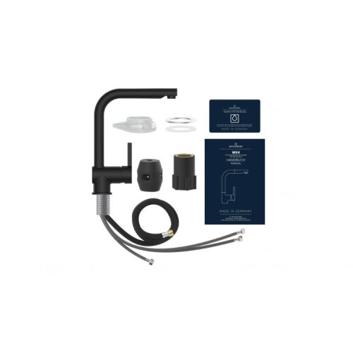 Vòi rửa bát Wasserwerk WK 4 Black 700416 màu đen có dây rút 4 chi tiet voi rua bat wasserwerk wk 4 black 700416 mau den co day rut