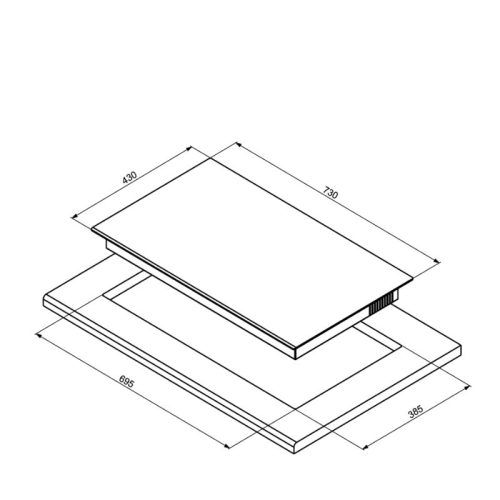 Kích thước Bếp Từ 2 Vùng Nấu HC-I7326B Hafele 533.09.989