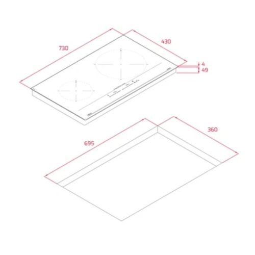 Bếp từ đôi Teka TOTAL IZC 72610 MST BK 112500059 lắp âm 4 kich thuoc bep tu doi teka total izc 72610 mst bk 112500059 lap am