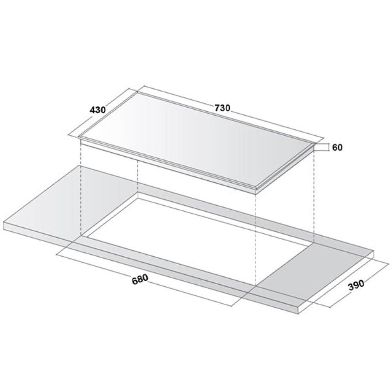 Kích thước bếp từ Faster FS 288 I Kích thước bếp từ Faster FS 288 I