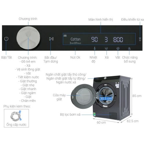 kich thuoc may giat samsung inverter ai 10 kg ww10tp44dsb sv cua truoc