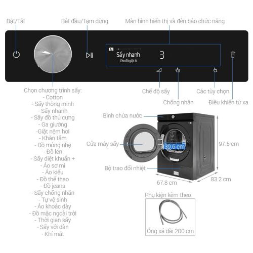 kich thuoc may say bom nhiet inverter samsung 17 kg dv17b9750cv sv