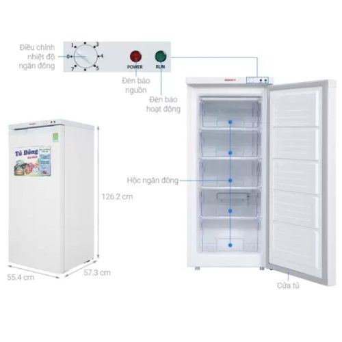 Tủ đông đứng Sanaky VH180VD 150 lít 5 kich thuoc tu da dung sanaky td vh180vd