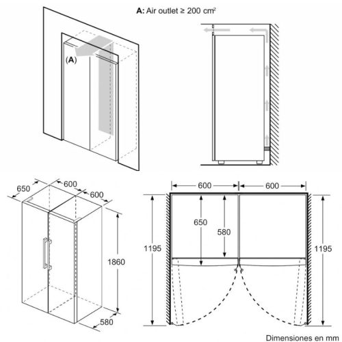 Tủ lạnh 1 cánh 242 lít Bosch GSN36VIEP 4 kich thuoc tu lanh 1 canh 242 lit bosch gsn36viep