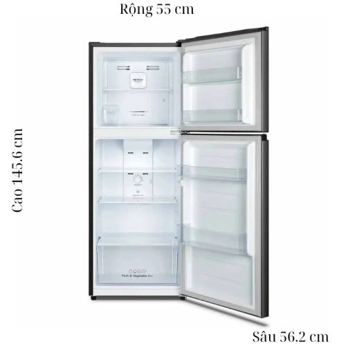 Tủ Lạnh 2 cánh Inverter 205 Lít Hisense HT22WB 4 kich thuoc tu lanh 2 canh inverter 205 lit hisense ht22wb