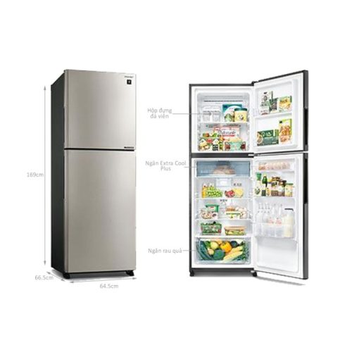 Tủ Lạnh 2 cánh Inverter 330 Lít Sharp SJ-XP352AE-SL 4 kich thuoc tu lanh 2 canh inverter 330 lit sharp sj xp352ae sl