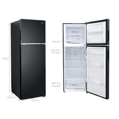 Tủ lạnh 2 cánh ngăn đá trên Inverter 241 lít Aqua AQR-T278FA(SC) 4 kich thuoc tu lanh 2 canh ngan da tren inverter 241 lit aqua aqr t278fa sc 1