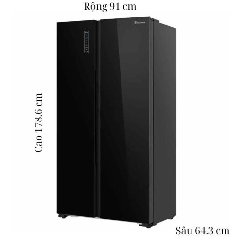 kich thuoc tu lanh 2 canh side by side inverter 519 lit hisense hs56wbg