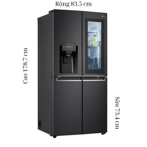 kich thuoc tu lanh 4 canh multi door inverter 496 lit lg gr x22mbi