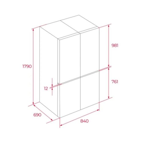 Tủ lạnh 4 cánh side by side 487 lít Teka MAESTRO RMF 74830 DSS 113430041 5 kich thuoc tu lanh 4 canh side by side 487 lit teka maestro rmf 74830 dss 113430041