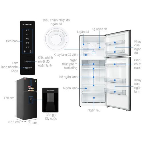 Tủ lạnh 2 cánh 417 lít Sharp SJ-X417WD-DG 4 thong so tu lanh 2 canh ngan da tren 417 lit sharp sj x417wd dg