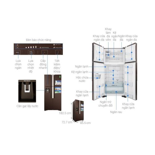 tu lanh hitachi inverter 540 lit r fw690pgv7 gbw 4