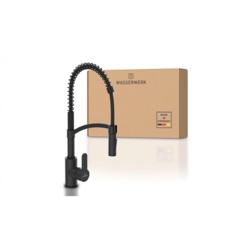 Vòi rửa bát Wasserwerk WK 3 Black with spiral spring 700556 màu đen