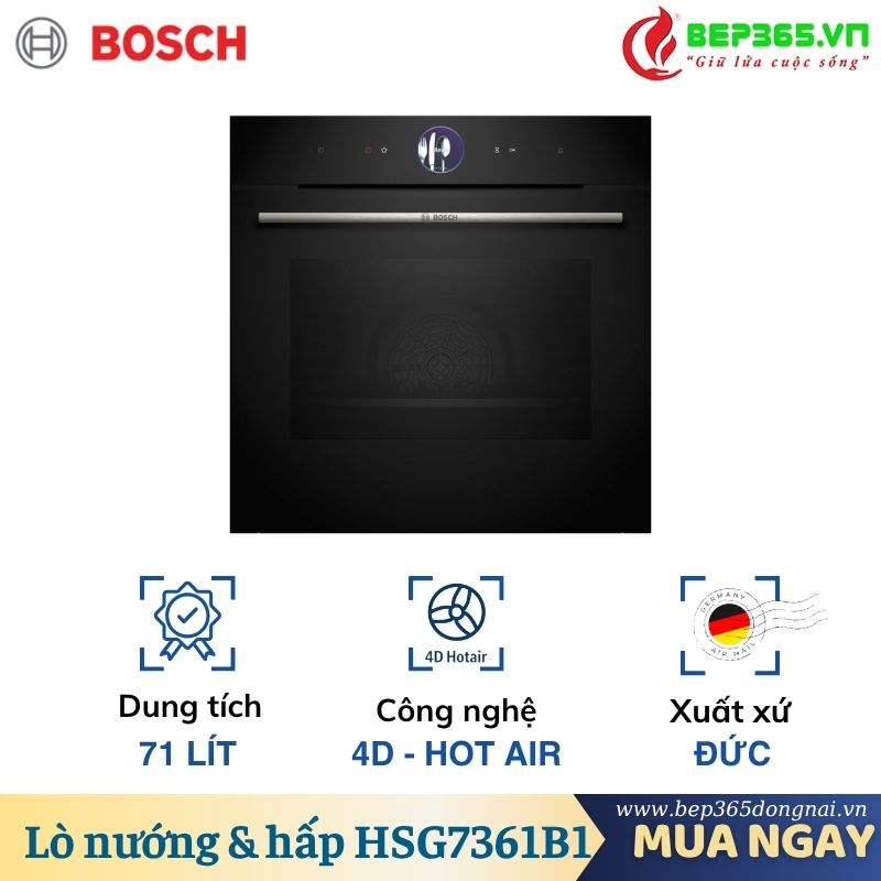 Lò nướng kèm hấp Bosch HSG7361B1 Lò nướng kèm hấp Bosch HSG7361B1