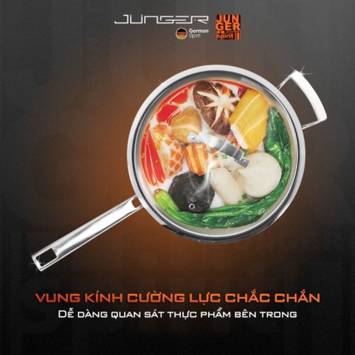 Bộ nồi Inox Junger JC-100 cao cấp 13 chi tiết 3 anh bo noi inox junger jc 100
