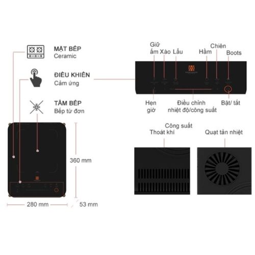 Bếp từ mini Hawonkoo CEH-107-BA di động 4 chi tiet bep tu mini hawonkoo ceh 107 ba di dong