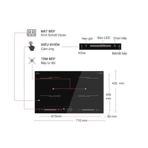 Bếp từ đôi Junger ID-39 5 kich thuoc bep tu doi junger id 39