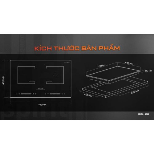 Bếp từ kết hợp hồng ngoại Junger SIS-66 lắp âm 3 kich thuoc bep tu ket hop hong ngoai junger sis 66 lap am 2
