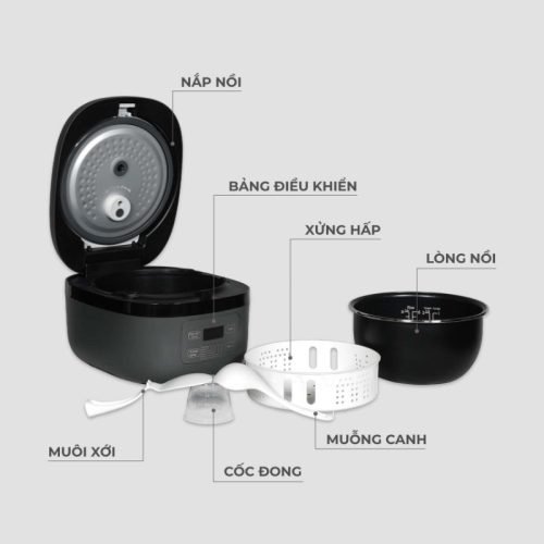 Nồi cơm điện cao tần 1.5L Hawonkoo RCH-152-IH-CF 4 thiet ke noi com dien cao tan 1.5l hawonkoo rch 152 ih cf