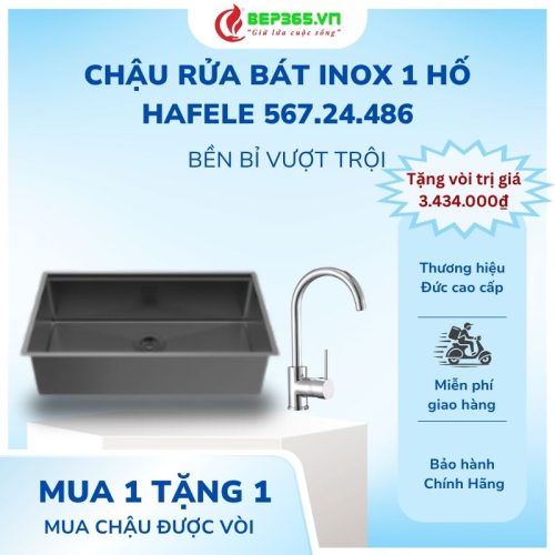 Chậu rửa bát Inox 1 hố Hafele 567.24.486