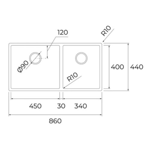 Chậu rửa chén Teka BX 2B 860 115040034 4 kich thuoc chau rua chen teka bx 2b 860 115040034